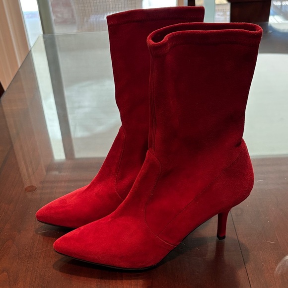 Stuart Weitzman Red Heeled Boots - Picture 2 of 8